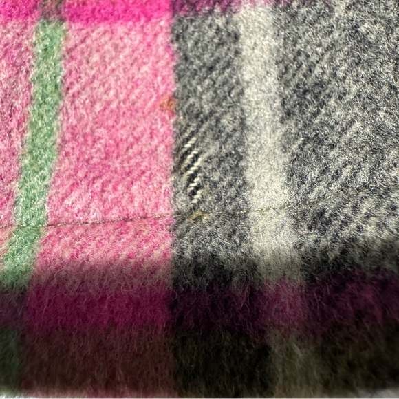 Pink and Green Pea Coat with Long Sleeves and Warm Material - Picture 11 of 11